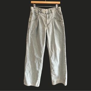 FREE PEOPLE WE THE‎ FREE Pleated Baggy Jeans Gray Wash Denim 26